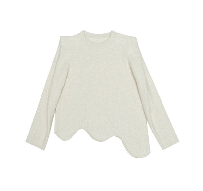 HECO Black white coffee Raccoon Fleece Wool Knitwear Sweater Women - side.