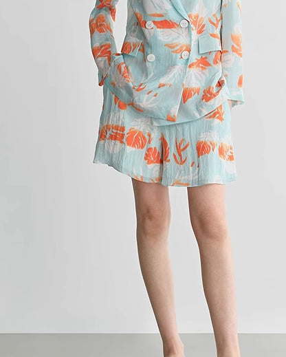 COMME MOI Lv Yan designer summer fashion casual resort style printed shorts - AMELIA.