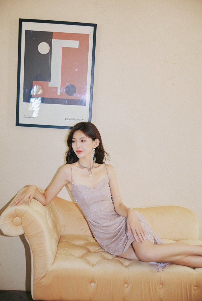 DOLLY Elegant Sleeveless Purple Thin Strap Suspender Sequin Dinner Dress-YESENIA