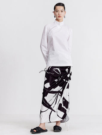 ZHUCHONGYUN Autum Print Sirred Skirt-GAJEEL.