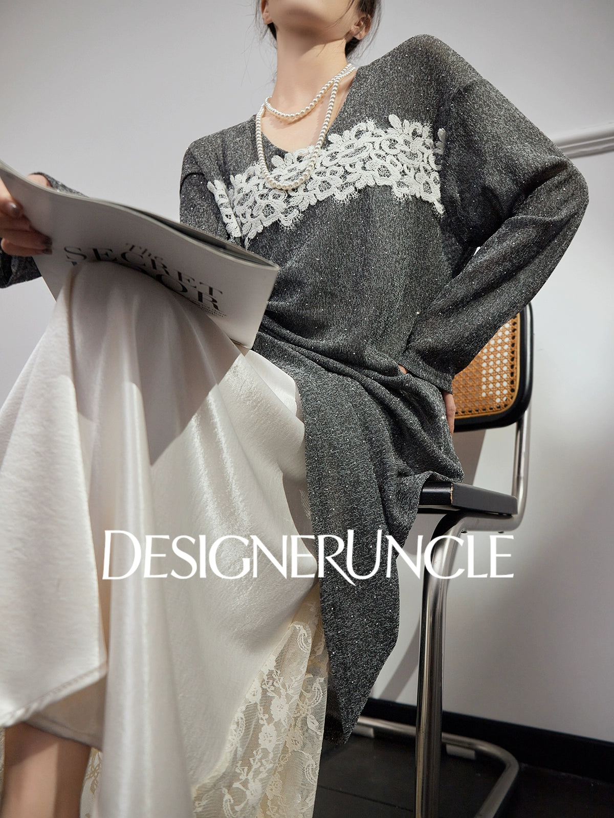 DGU "Twilight Dust" new waist loose and slim foreign high-end gray T-shirt - POWER ?