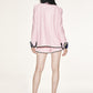 FAME Autumn shimmering sequin beads pink classic coat blazer - Adil