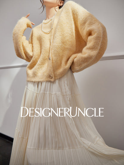 DGU "Suying" gray wool knitted sweater commuting slimming versatile top - EVID.