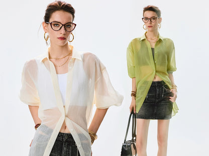 ANNASPEAK  cotton skirt high-waisted temperament denim skirt -MOMO.