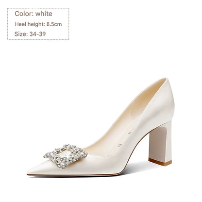 PJJUU satin pointed toe stiletto shoes - CUPID.