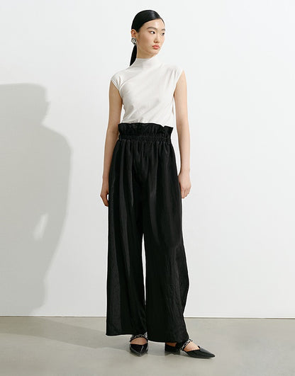 COMME MOI Lv Yan designer spring women's half-high neck slim fit seamless knit top - MAEVE.