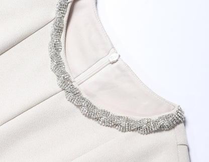 WANGXO | Sequin Silk Knit Dress with Vertical-Cut Waist A-Line Hem  SÉLI.
