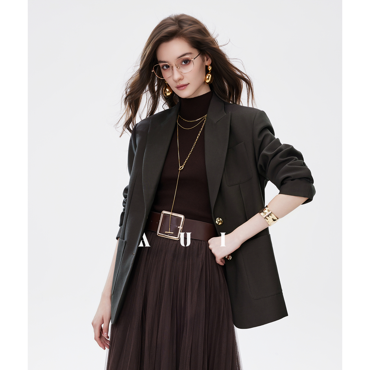 AUI Casual Blazer New High-end Temperament Suit Two-Piece Skirt - Hae-Won.