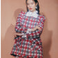 High end vintage inspired preppy tweed midi coat + skirt suit set - Towoe