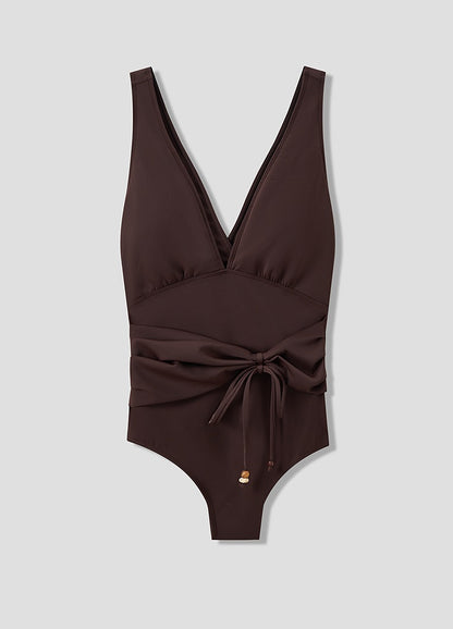 COMME MOI  sexy lace-up big backless one-piece swimsuit - ELINA.