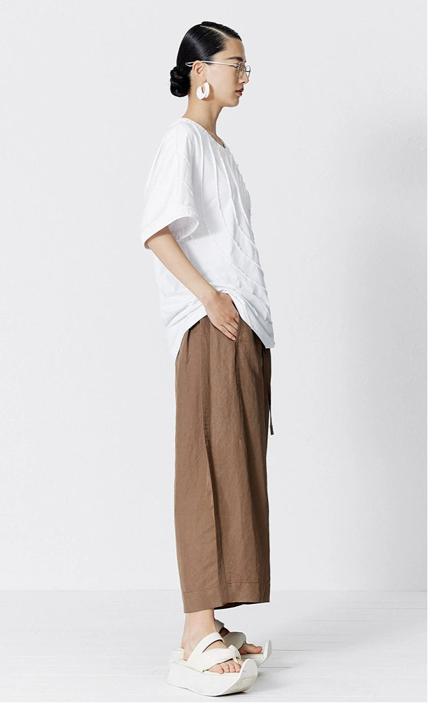 ZHUCHONGYUN Three-Dimensional Loose Dropped Shoulder Crew Neck T-Shirt-AKIRA.