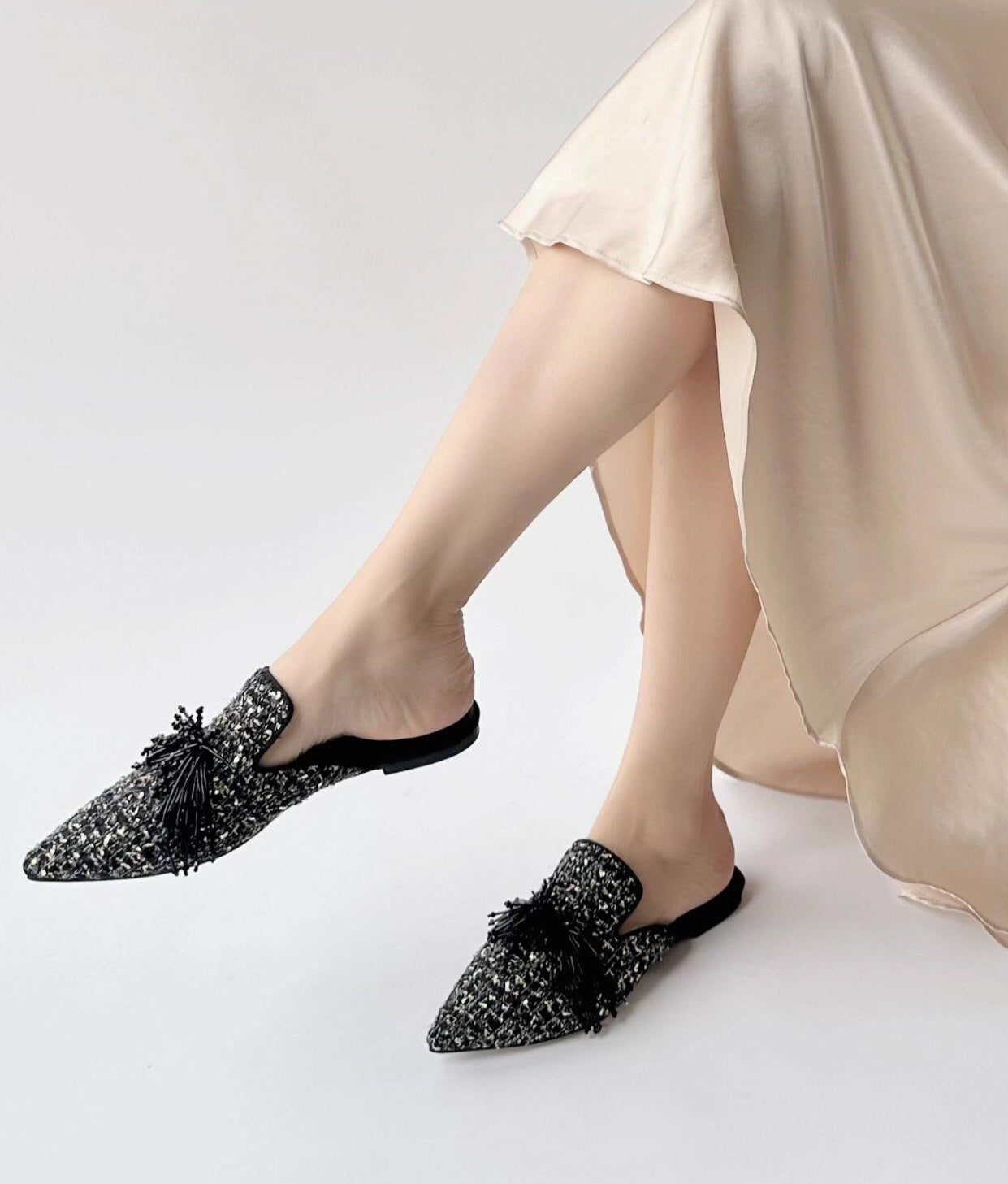 B-FEI hand-knitted pointed semi-toe shoes-AMY.
