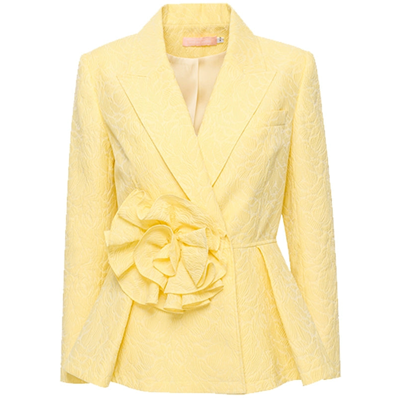 YES BY YESIR Elegant pressed pleated jacket coat blazer - Akilla