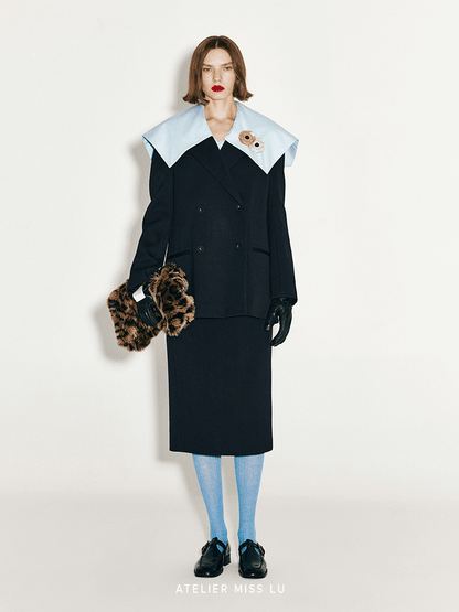 AtelierMissLu Fall/Winter 2024 Faux Fur Geometric Trapezoidal Wrist Bag - PRIME