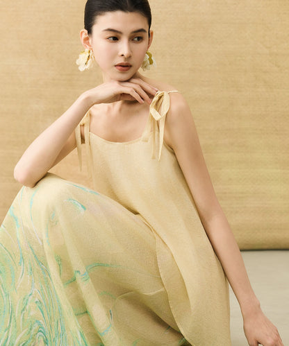 HECO Chinese Layered  Summer Smudge Temperament Long dress- ZING.