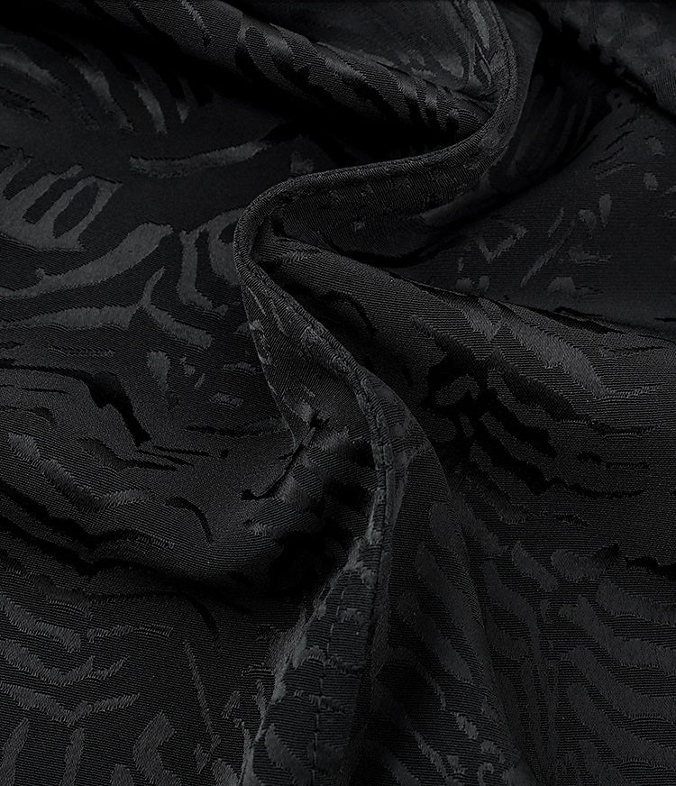 HECO Jacquard Round Neck Short Sleeve Black White Shirt Top Woman - GRACE.