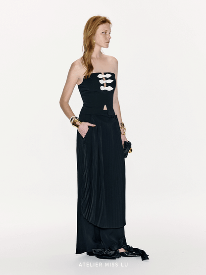 ATELIER MISS LU Fall/Winter deconstructed pleated panelled pants - CLEMENTINE