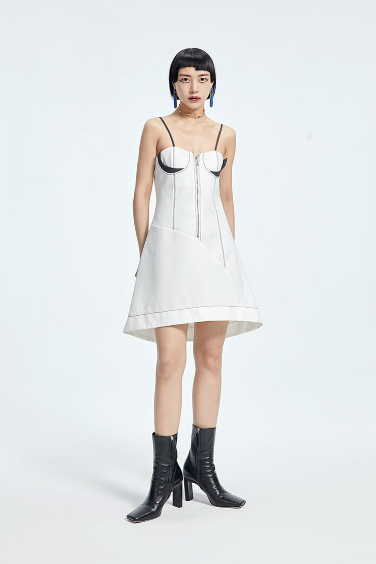 TINY IN bra embellished slip cinched waist slim small sexy dress - CIA