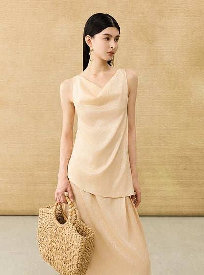 HECO Chinese back cross pearlescent vest top suspenders - COLAR.