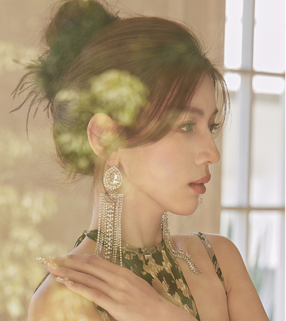 DOLLY Elegant Rhinestone Diamond Tassel Chic Earrings-ABIGAIL