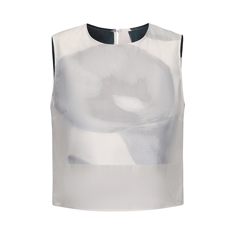 ATELIER MISS LU Calla Lily Print Two-piece Tulle Bolero - THILDA.