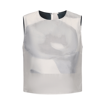 ATELIER MISS LU Calla Lily Print Two-piece Tulle Bolero - THILDA.