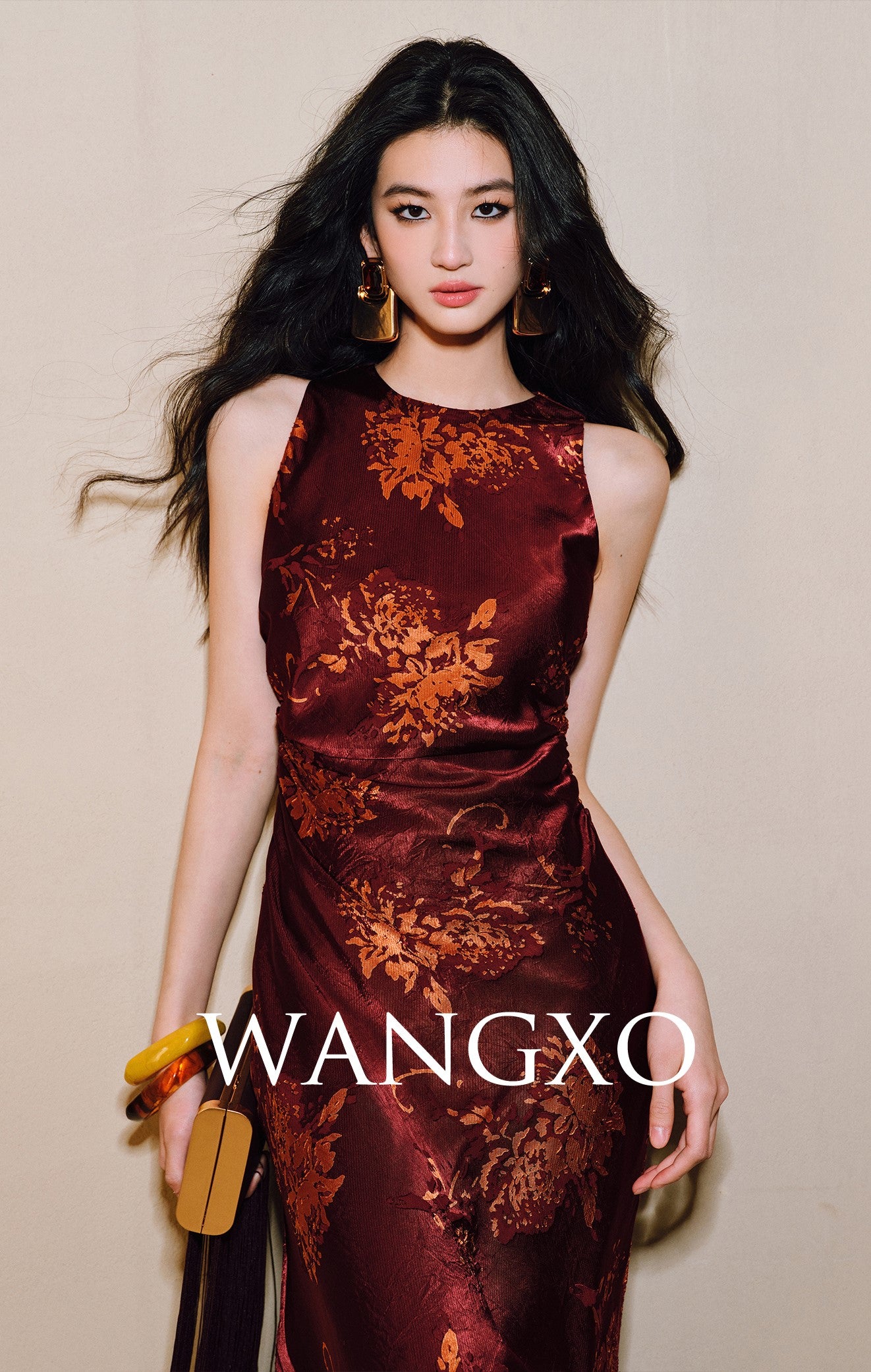 WANGXO | Mercerized Touch Silk  Sleeveless Maxi A-Hem Dress -SYRA.