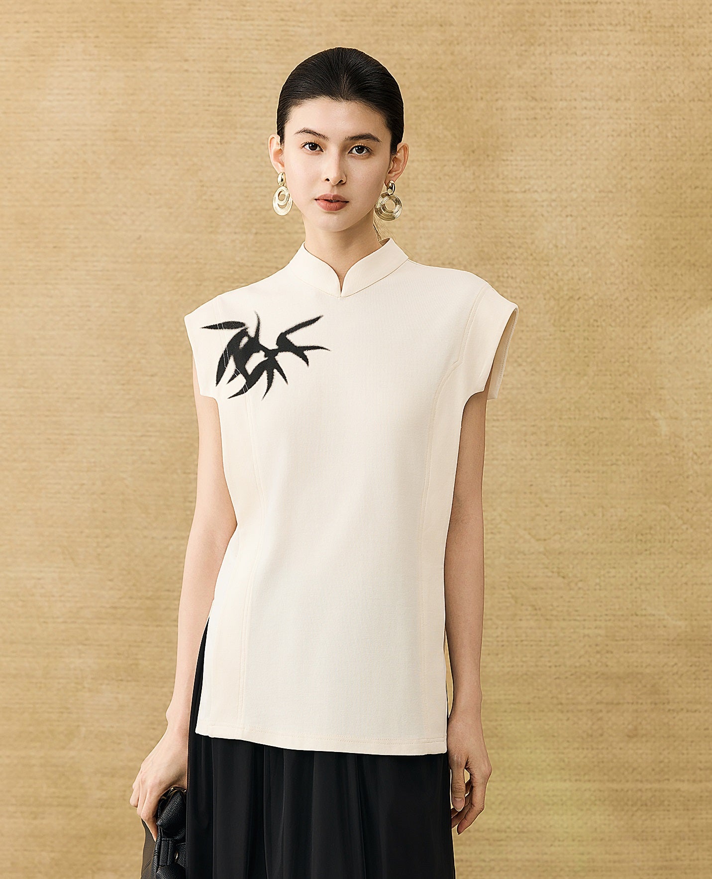 HECO Chinese Bamboo Leaf Print Short Sleeve T-Shirt - CHASE.