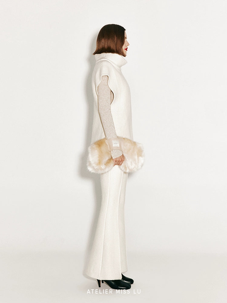 ATELIER MISS LU Wide-shouldered Sheep Wool Knit Sweater - SIDNEY.