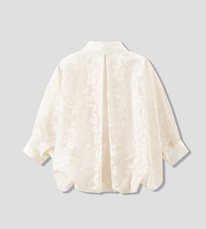 COMME MOI sexy silk embroidered blouse top - MARK.