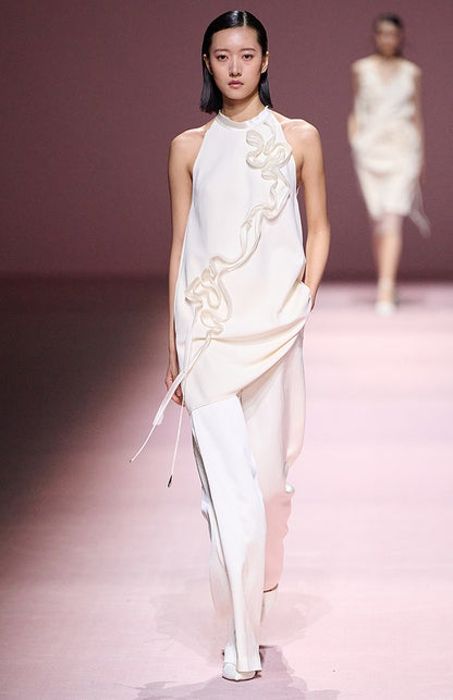 COMME MOI Lv Yan Designer Summer New Dribble Halterneck Dress Set - POSEY.