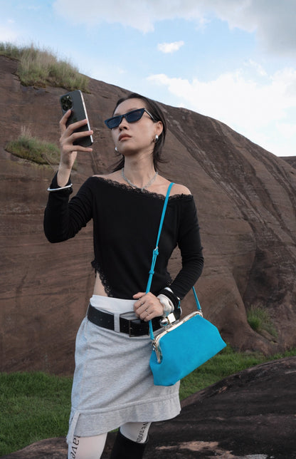 IUBALLET Star Rail Buckle New Mouth Gold Bag - DISTRESS.