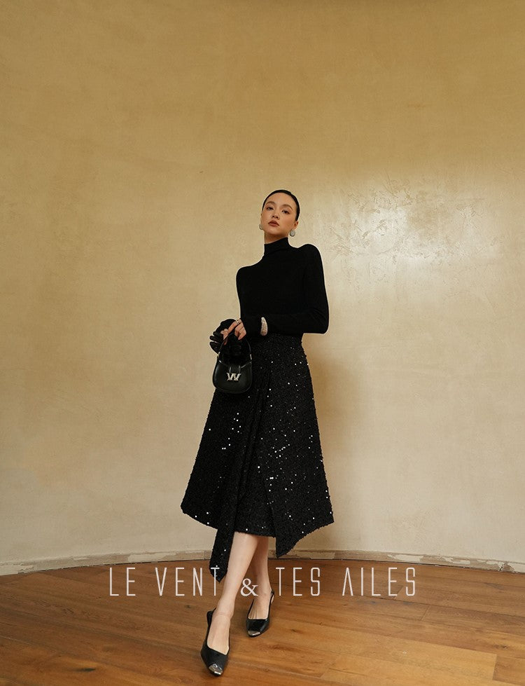 LE VENT&TES AILES seamless Yangtze yarn wool high-neck knit turtle neck-FEY