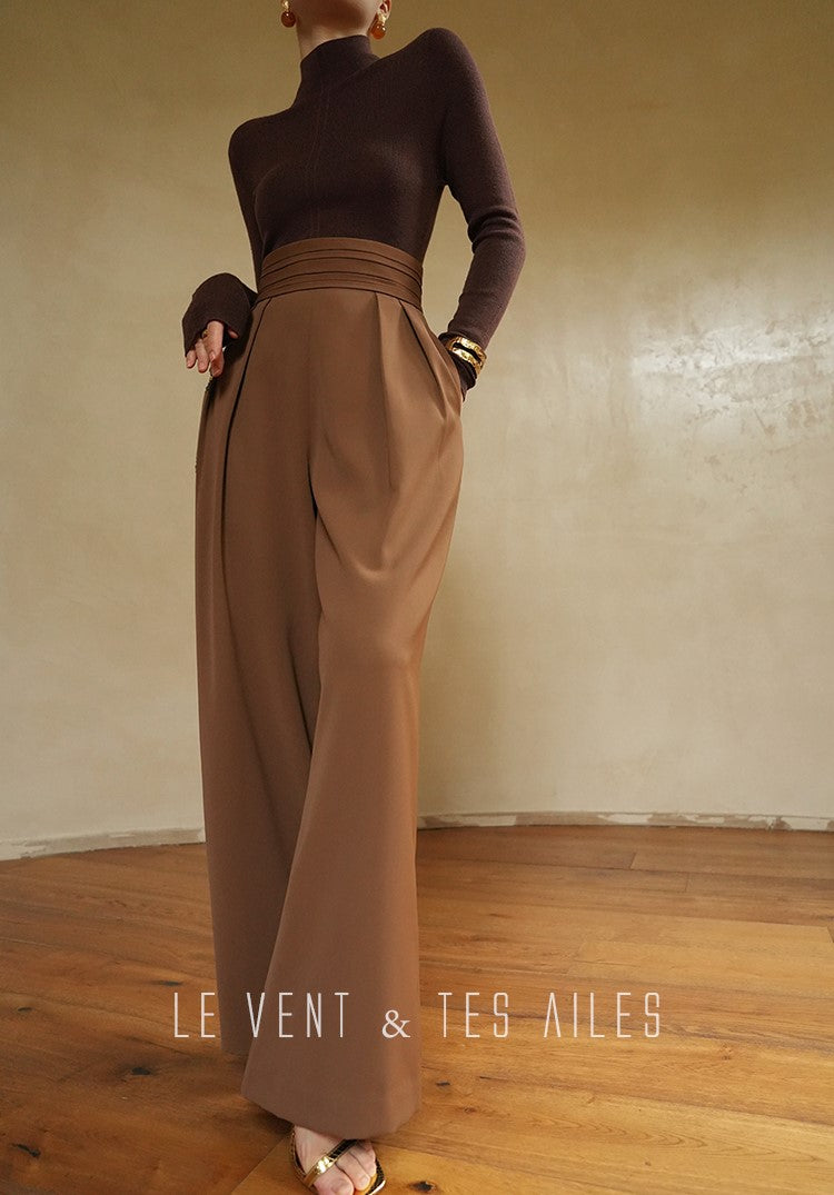 LE VENT&TES AILES seamless Yangtze yarn wool high-neck knit turtle neck-FEY