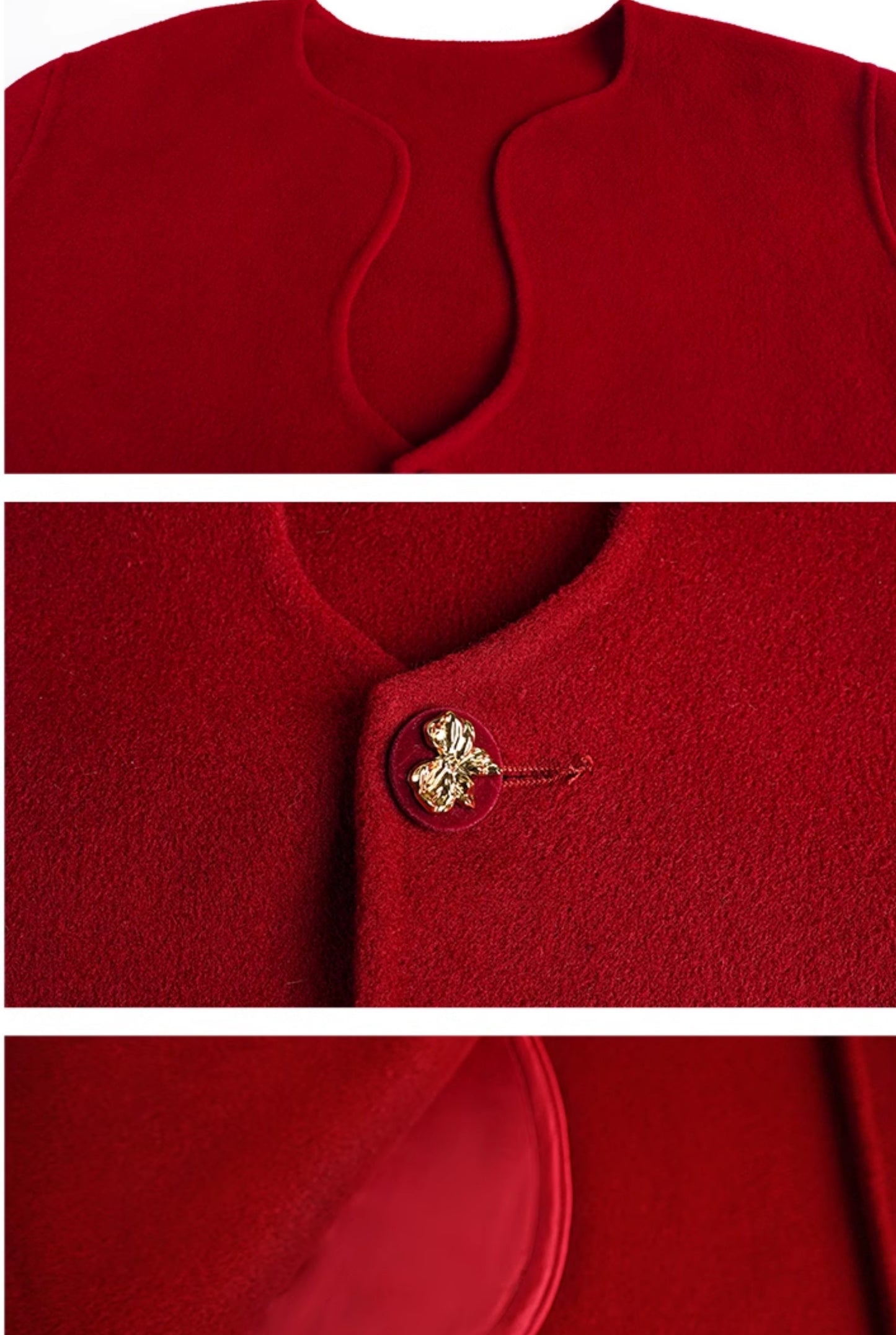 HECO winter double-sided woolen  black red apricot coat women - glory.