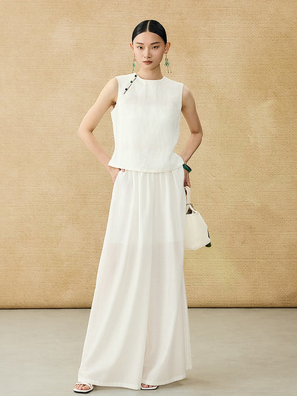 HECO Chinese Diagonal Jacquard Round Neck Vest - HOVER.