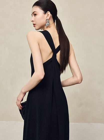 HECO Back Cross Midi Sleeveless Dress - SAVIOR.