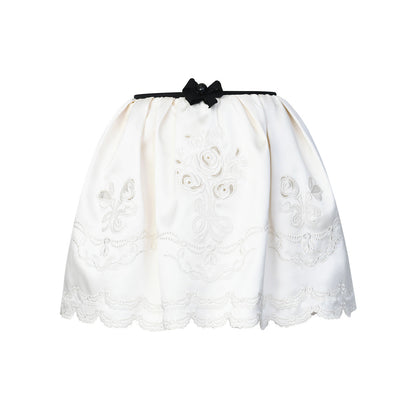 FAME openwork embroidered satin skirt - THEODORE