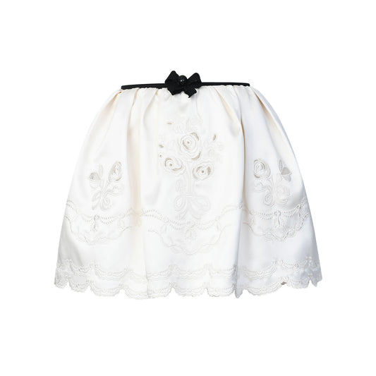 FAME openwork embroidered satin skirt - THEODORE