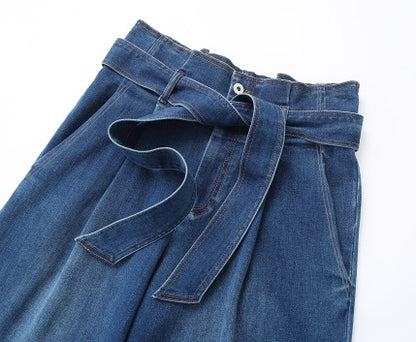 COMME MOI Lu Yan designer women's fashion stretch high-waisted wide-leg jeans - RILEY.