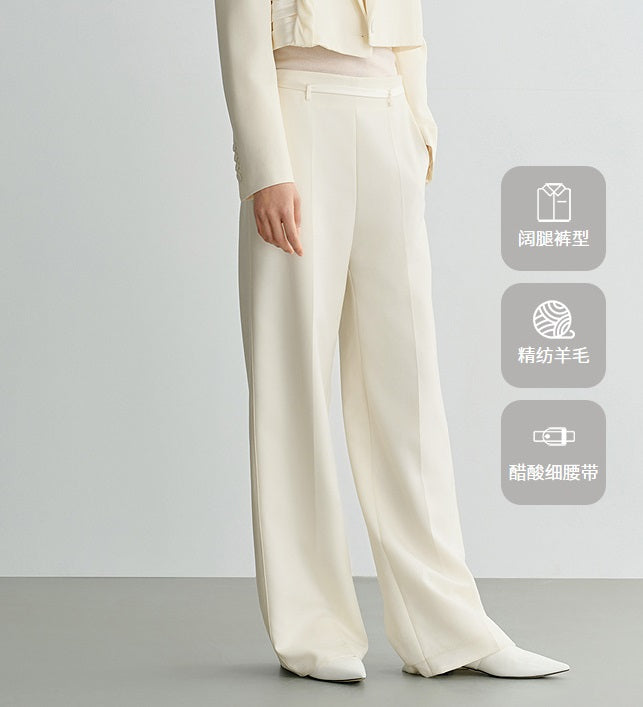 COMME MOI Lu Yan designer's new wool slimming wide-leg pants - ZARIA.
