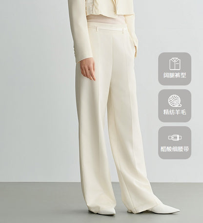 COMME MOI Lu Yan designer's new wool slimming wide-leg pants - ZARIA.