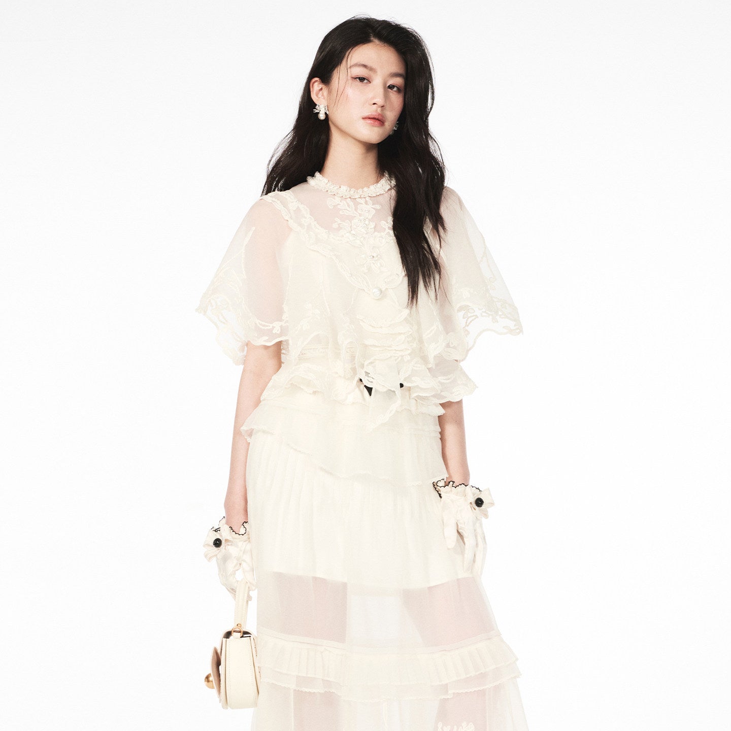 FAME organza embroidered beaded top - HAYDEN