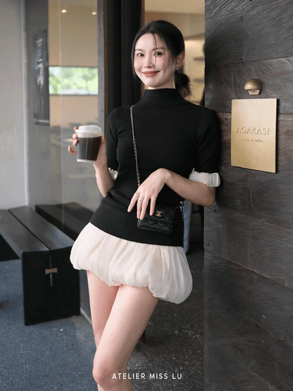 AtelierMissLu summer texture soft gauze pressed creases design bud shorts - LIMIT
