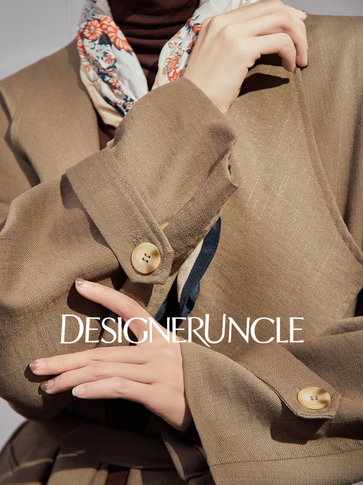 DGU "Twilight Dyeing" Latte Coffee New Double-breasted British-style Versatile Jacket - MARCUS.