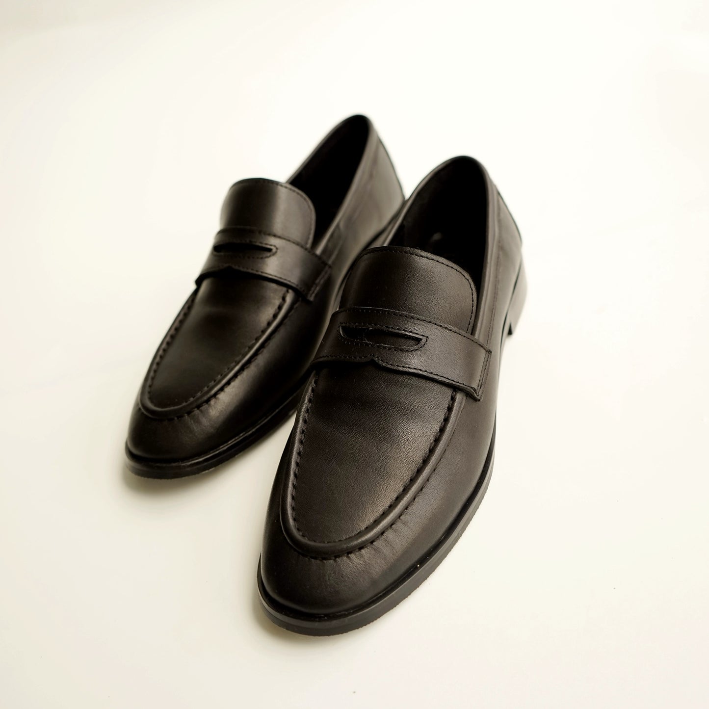 B-FEI classic black leather round-toe shoes-TENNY.