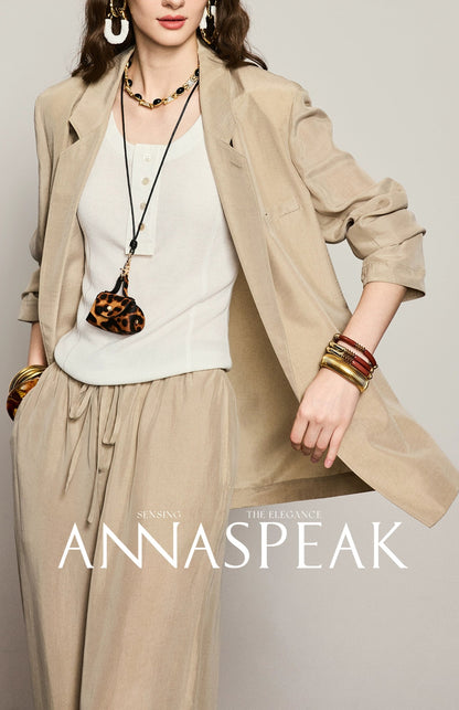ANNASPEAK silk old money style suit set-NONY.