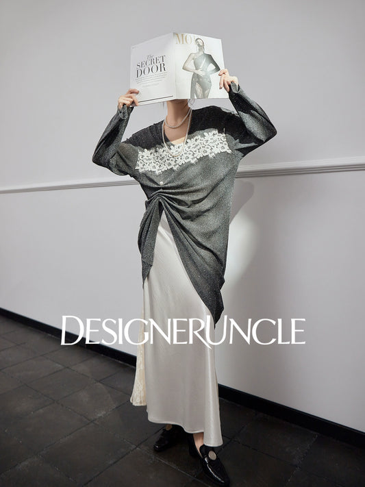 DGU "Twilight Dust" new waist loose and slim foreign high-end gray T-shirt - POWER ?