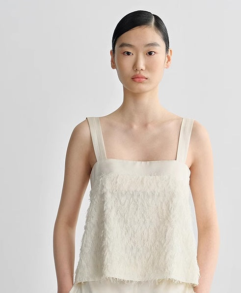 COMME MOI Lv Yan designer summer women's clothing short texture stitched satin suspenders - WREN ?