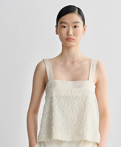 COMME MOI Lv Yan designer summer women's clothing short texture stitched satin suspenders - WREN ?